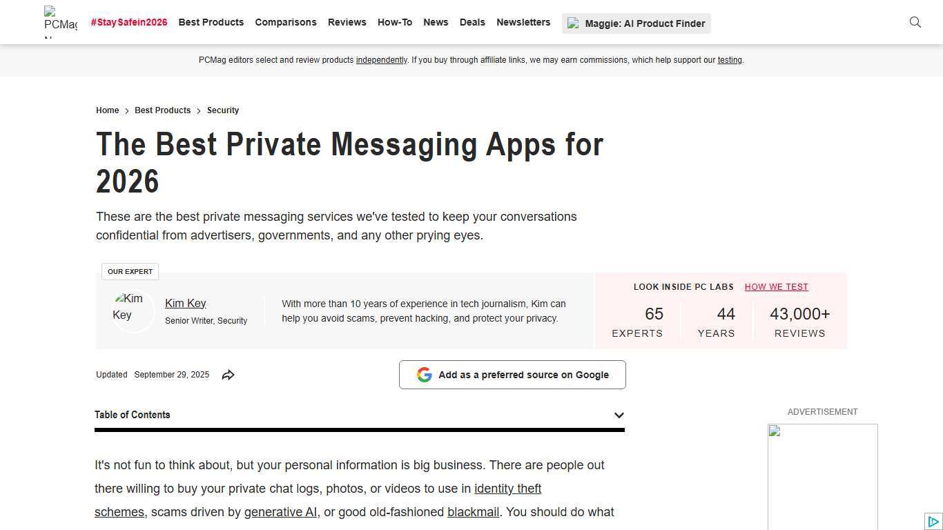 The Best Private Messaging Apps We've Tested for 2026 | PCMag